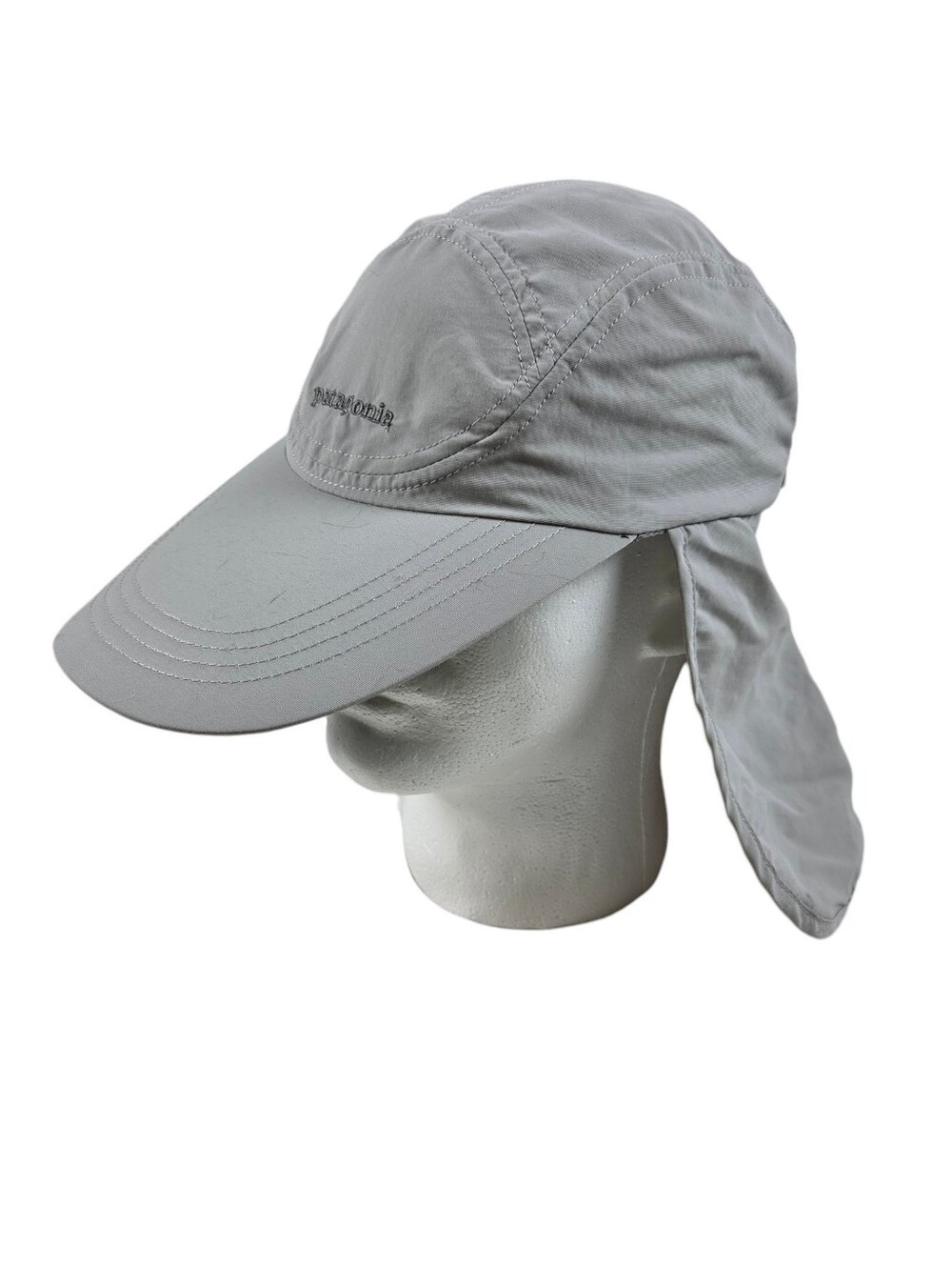 Patagonia Bimini Light Gray Neck Sheild Sun Hat Cap size Small